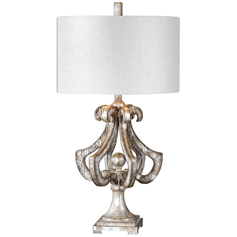 Vinadio Distressed Silver Leaf Table Lamp