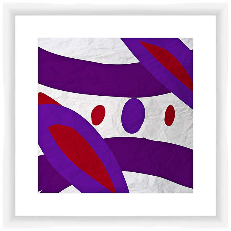 Red and Violet II 17 1/2" Square Abstract Framed Wall Art