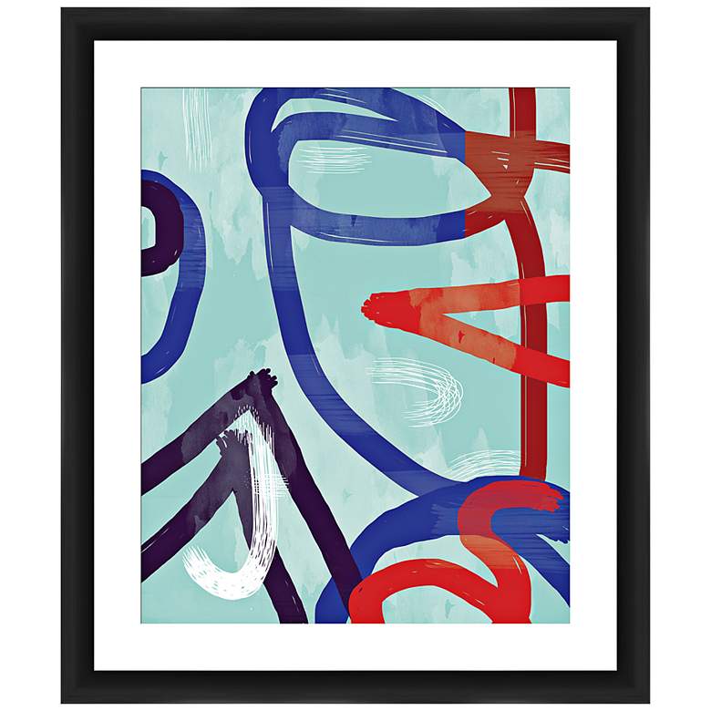 Swirls 26" High Framed Abstract Wall Art
