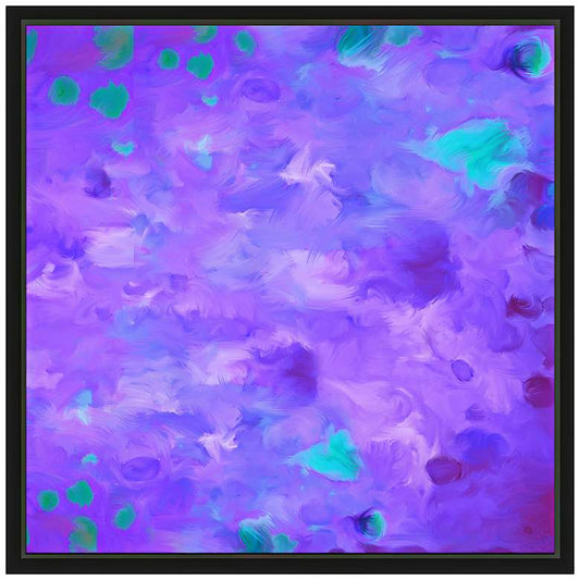 Purple Dots II 21 3/4" Square Framed Canvas Wall Art