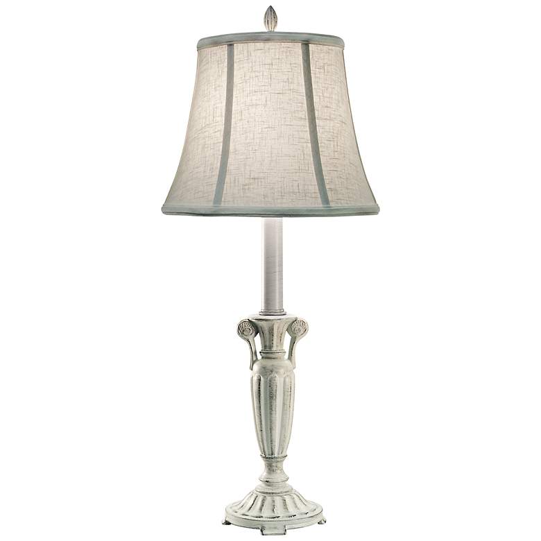 Distressed White Metal Buffet Table Lamp