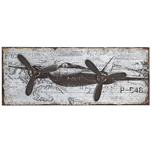 Airplane 46" Wide Metal Wall Art