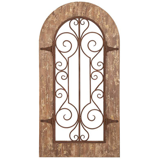 Pedrick Metal and Wood 38" High Arch Wall Art