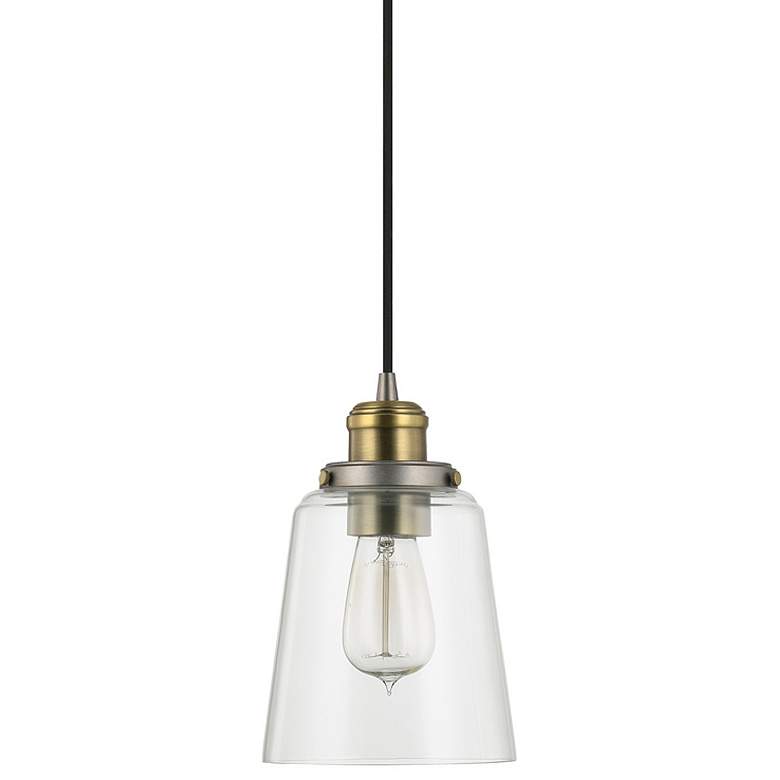 Capital 6" Wide Graphite and Aged Brass Mini Pendant Light