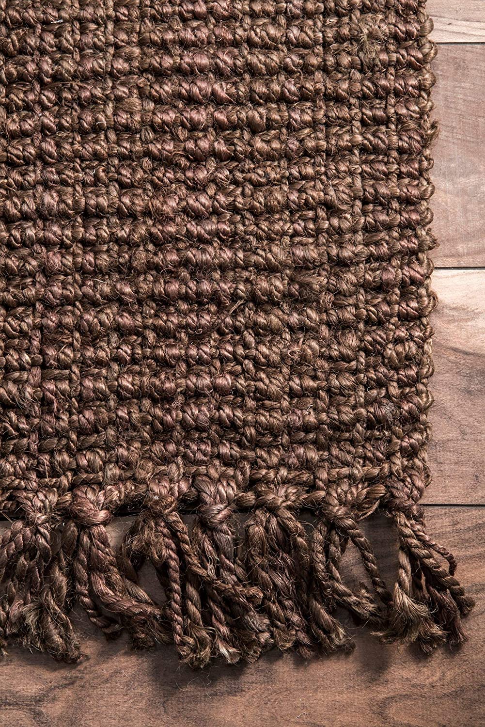 Chunky Loop Chocolate Jute Rug - Multiple sizes available