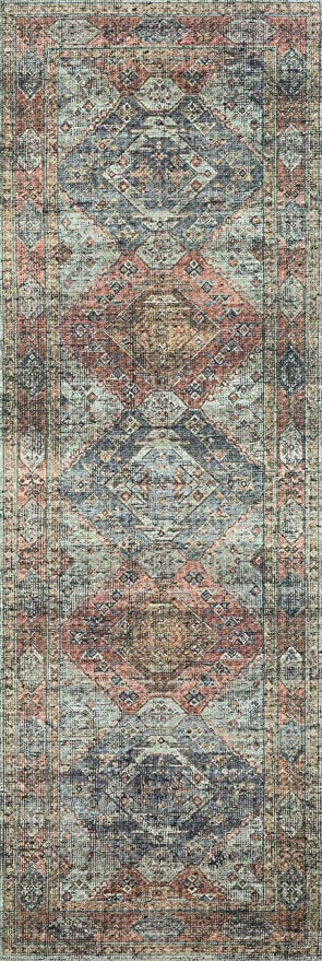 Loloi II Skye Collection SKY-01 Blush / Grey, Traditional 7'-6" x 9'-6" Area Rug