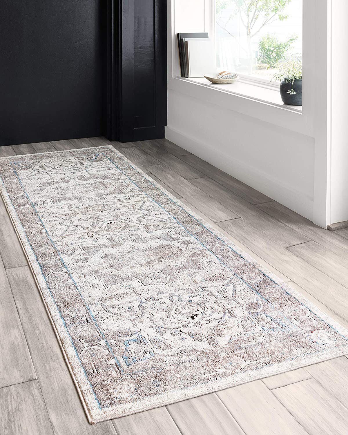 Dante Collection Soft Area Rug Ivory/Stone