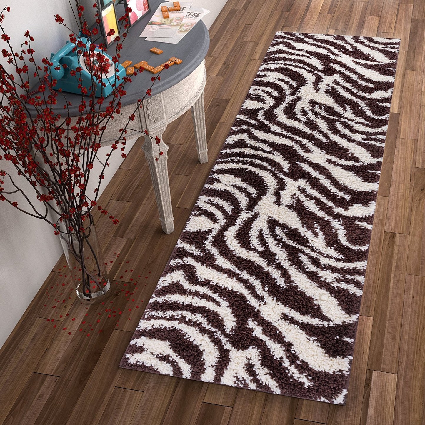 Modern Geometric Pattern Shag Area Rug