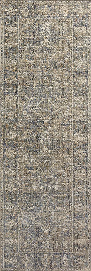 Chris Loves Julia x Loloi Rosemarie ROE-04 Graphite / Multi Oriental Area Rug 18" x 18" Sample Swatch