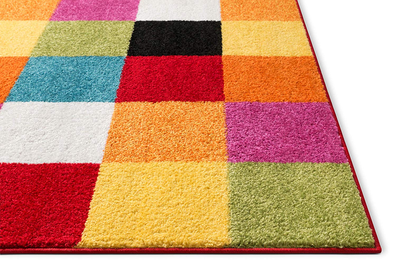 Geometric Squares Bright Multi-color Area Rugs – Joanna Home Decor