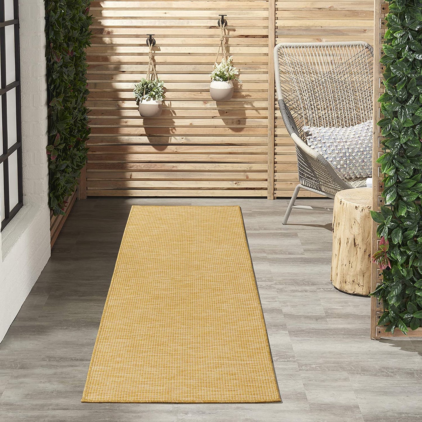 Positano Flat-Weave Indoor/Outdoor Yellow Area Rug