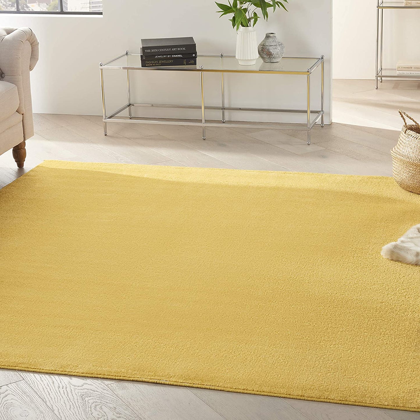 Solid Contemporary Yellow Indoor/Outdoor Area Rug