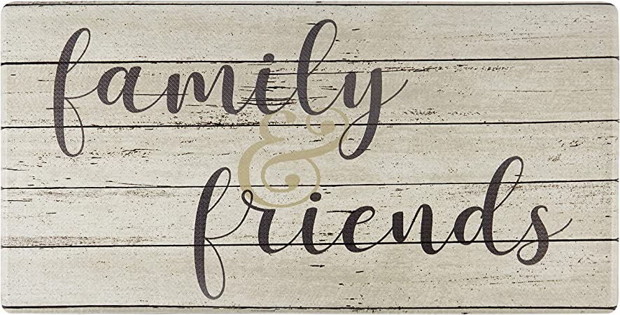 J&V TEXTILES Anti Fatigue for Floor, Embossed Themed Cushioned Kitchen Runner Rug Mat, Non Slip, Easy Wipe Clean, 1/2 Inch Thick, 20" x 39" (Home Sweet Home