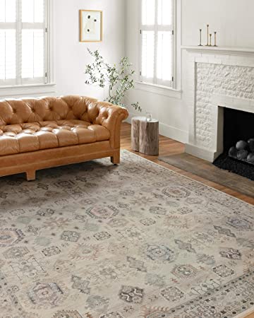 Loloi II Hathaway Collection HTH-05 Steel / Ivory, Traditional 7'-6" x 9'-6" Area Rug