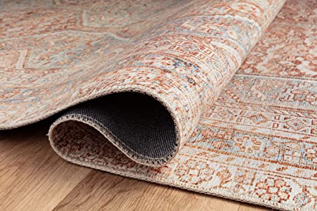 Chris Loves Julia x Loloi Jules JUL-05 Lagoon / Brick Oriental Area Rug 5'-0" x 7'-6"