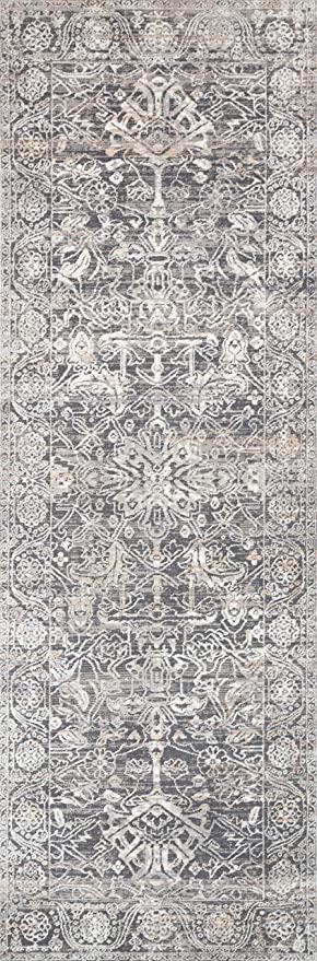 Loloi II Lucia Collection LUC-01 Grey / Sunset, Transitional 7'-9" x 10'-6" Area Rug