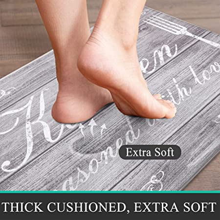 Kitchen Mats Set of 2 - Non Skid Washable