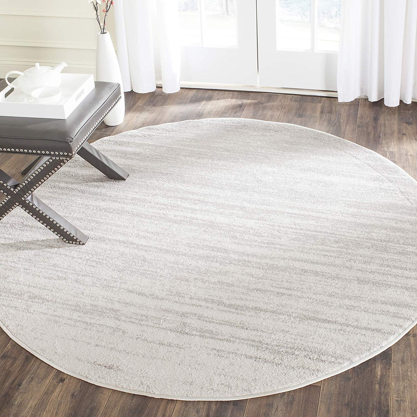 Ombre Ivory Silver Soft Area Rug