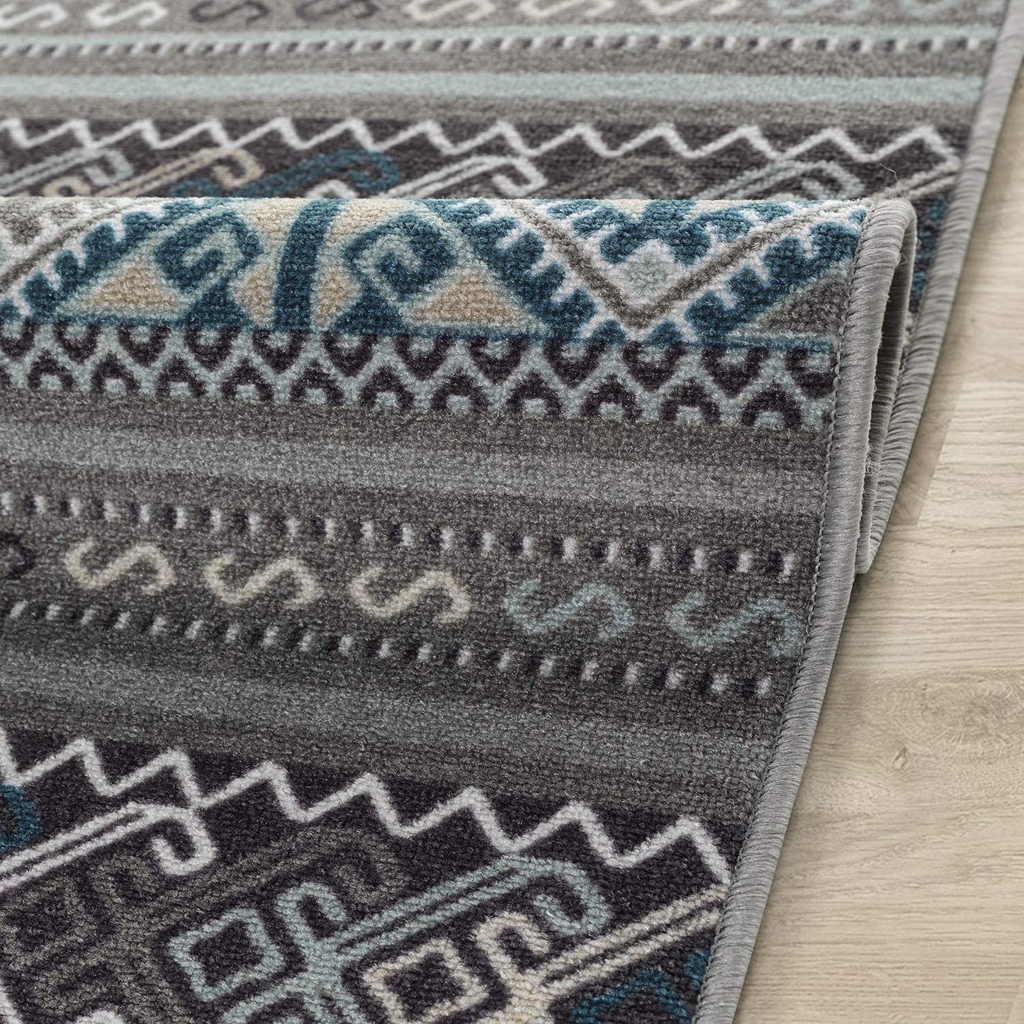 Moroccan Geometric Low Profile Pile Indoor Area Rugs Gray