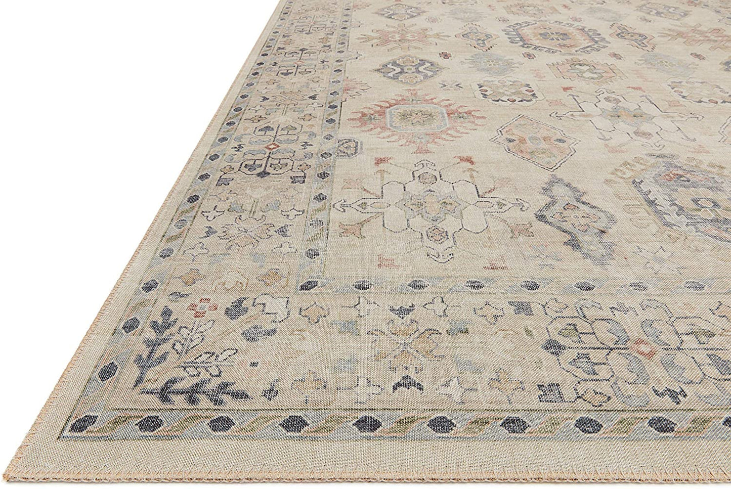 Hathaway Collection  Beige / Multi, Traditional Soft Area Rug