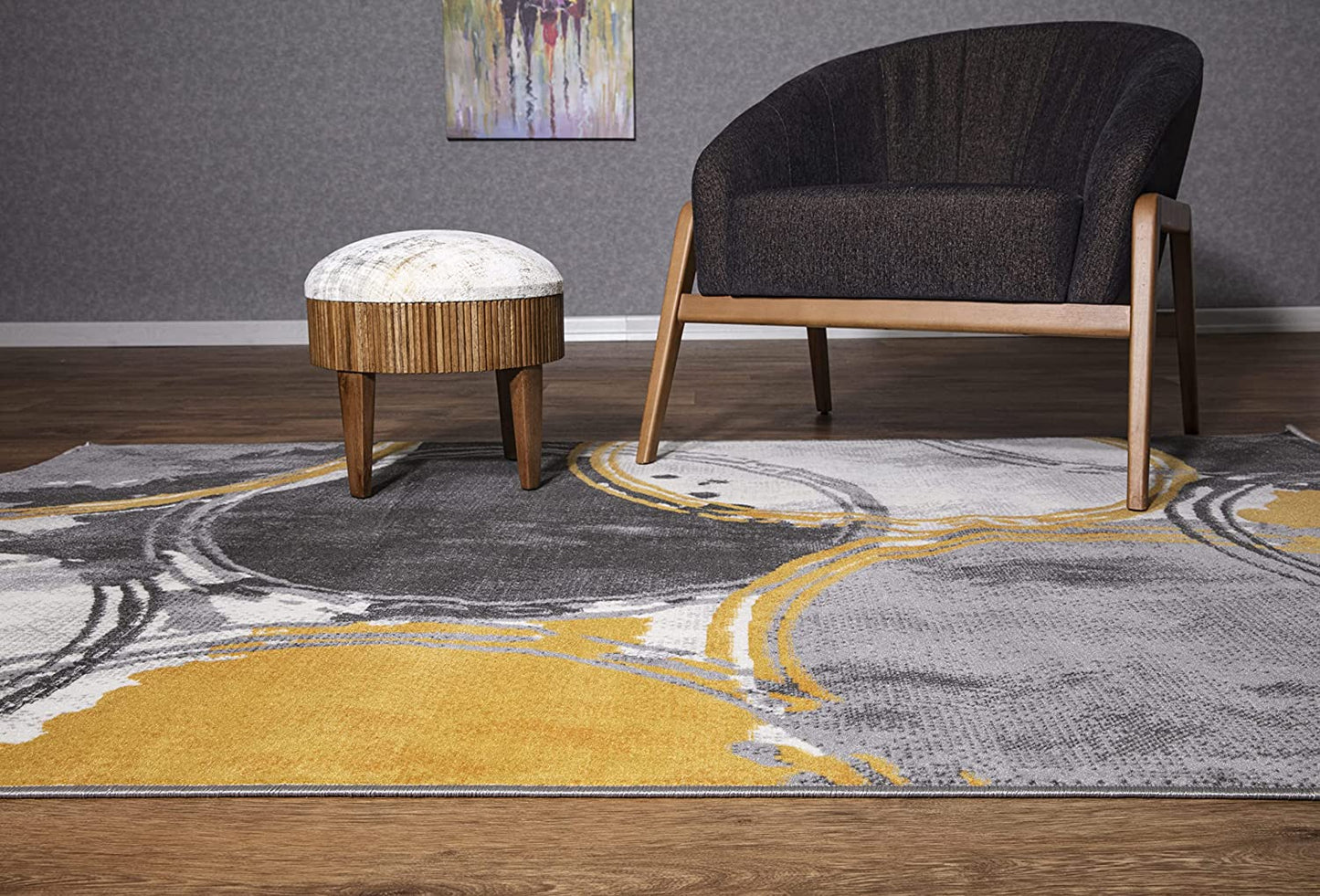 Evora Contemporary Modern Circles Area Rug