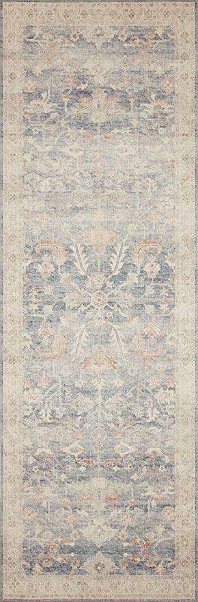 Loloi II Hathaway Collection HTH-05 Steel / Ivory, Traditional 7'-6" x 9'-6" Area Rug