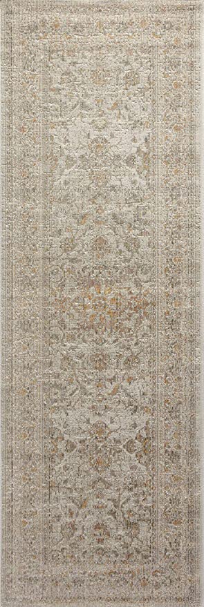 Chris Loves Julia x Loloi Rosemarie ROE-04 Graphite / Multi Oriental Area Rug 18" x 18" Sample Swatch