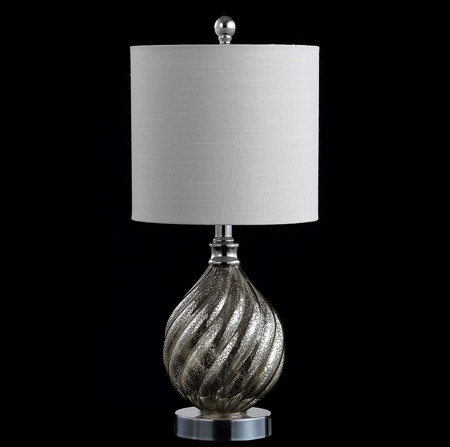 Lawrence 20.5" Glass/Metal LED Table Lamp Mercury Silver