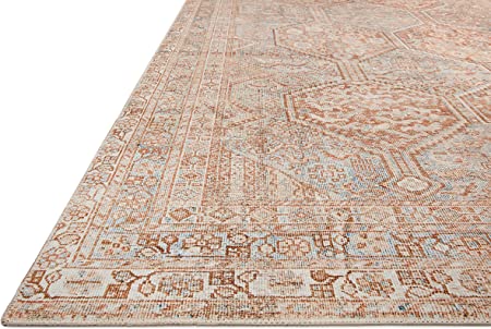 Chris Loves Julia x Loloi Jules JUL-05 Lagoon / Brick Oriental Area Rug 5'-0" x 7'-6"