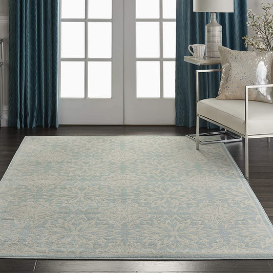 Transitional Floral Ivory/Green Area Rug