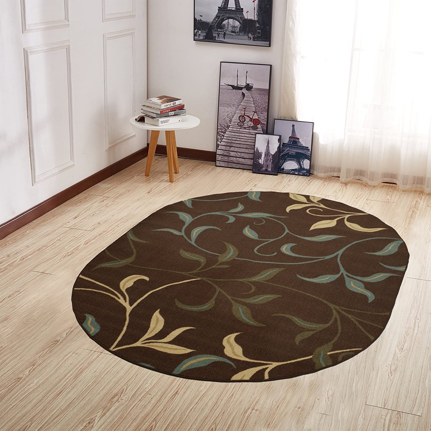 Chocolate Leaves Non Skid Area Rugs