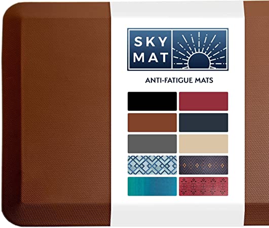 Sky Solutions Anti Fatigue Mat - 3/4" Cushioned Kitchen Rug and Standing Desk Mat & Garage - Non Slip, Waterproof and Stain Resistant (20" x 32", Dark Blue)