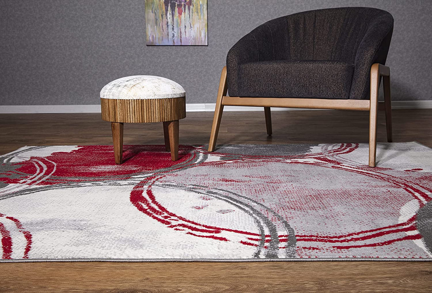 Evora Contemporary Modern Circles Area Rug