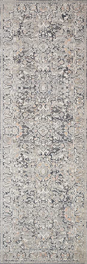 Loloi II Lucia Collection LUC-01 Grey / Sunset, Transitional 7'-9" x 10'-6" Area Rug