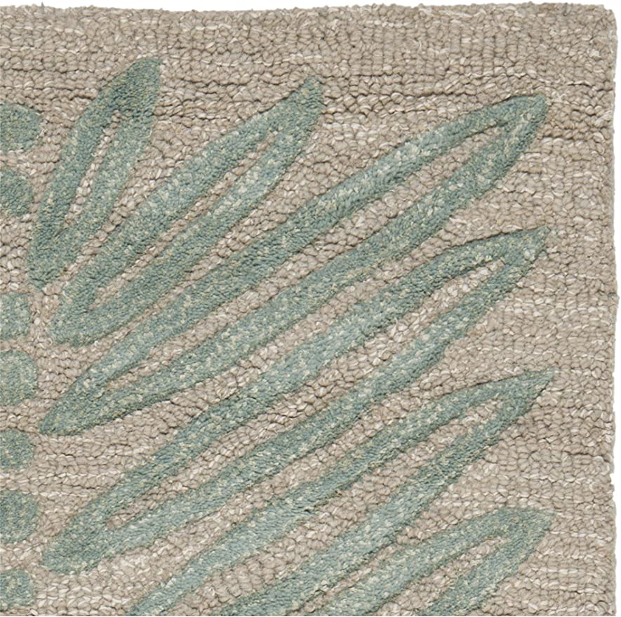 Blue Fir MSR3612C Handmade Chevron Leaves Wool & Viscose Soft Area Rug