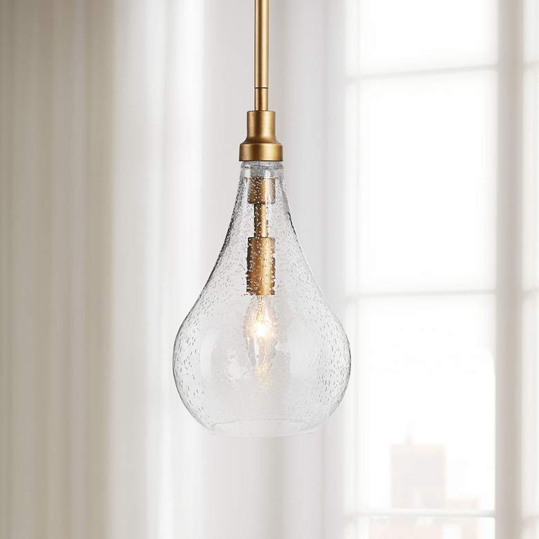 Cody 6" Wide Brass Metal Seedy Mini Pendant Light