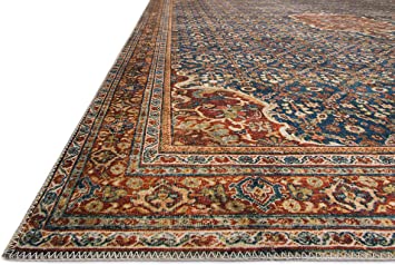 Loloi II Layla Collection LAY-02 Spice / Marine, Traditional 3'-6" x 5'-6" Accent Rug