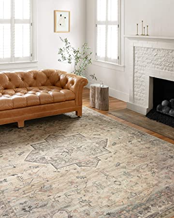 Loloi II Hathaway Collection HTH-05 Steel / Ivory, Traditional 7'-6" x 9'-6" Area Rug