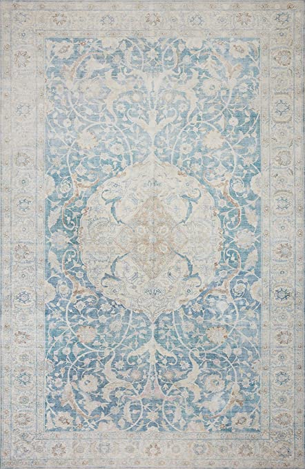 Chris Loves Julia x Loloi Jules JUL-05 Lagoon / Brick Oriental Area Rug 5'-0" x 7'-6"