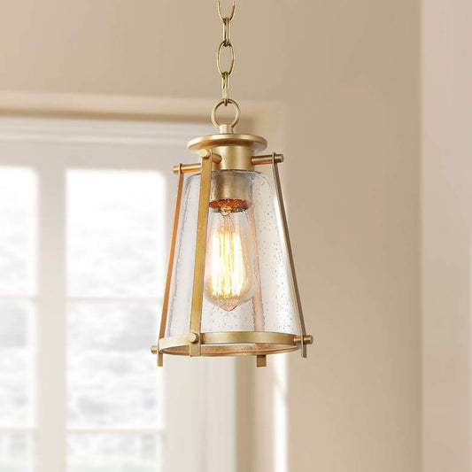 Nash 7 1/2" Wide Gold Metal Mini Pendant Light
