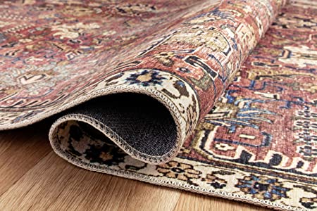 Chris Loves Julia x Loloi Jules JUL-05 Lagoon / Brick Oriental Area Rug 5'-0" x 7'-6"