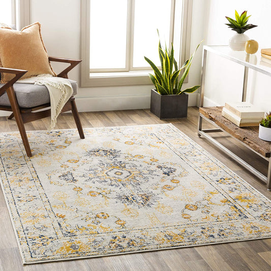 Delney Yellow Soft Area Rug