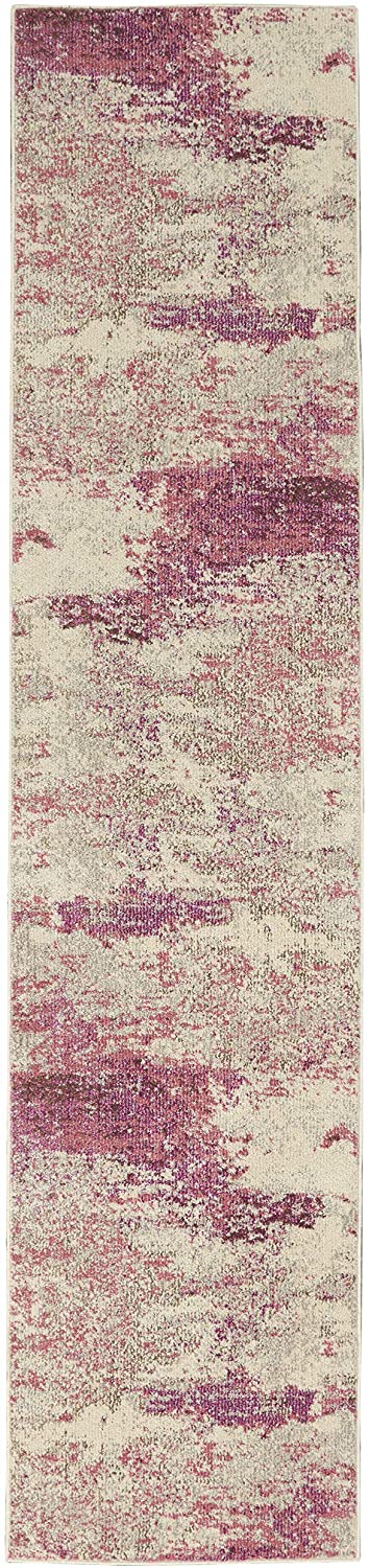 Modern Abstract Area Rug Ivory/Pink,