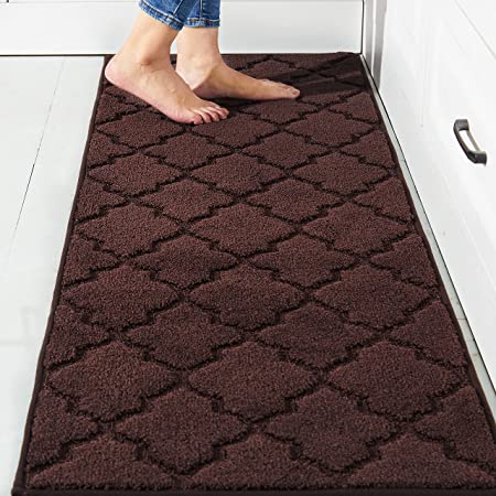 Soft Kitchen Floor Mats for in Front of Sink Super Absorbent Kitchen Rugs and Mats 20"x59" Non-Skid Kitchen Mat Standing Mat Washable ,Polyester,Red