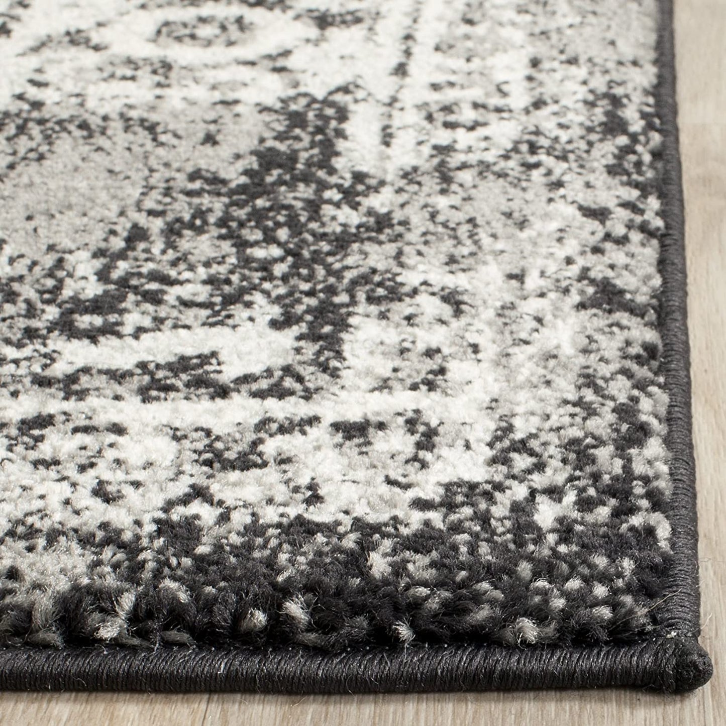 Vintage Oriental Black Grey Soft Area Rug