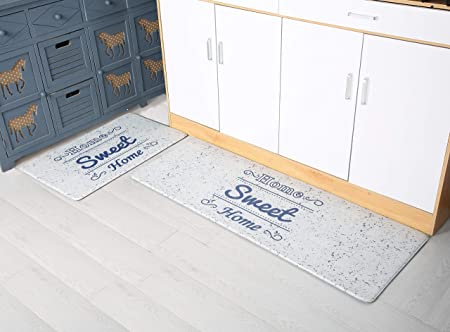 ARCLIBER Anti Fatigue Kitchen Rugs,Comfort Floor Standing Mats 2 Piece,Easy Clean Kitchen Mats,Non Skid Runner Rug(17"x28"+17"x47")