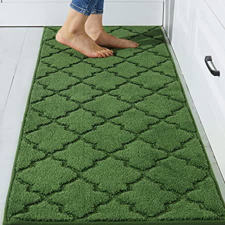 Soft Kitchen Floor Mats for in Front of Sink Super Absorbent Kitchen Rugs and Mats 20"x59" Non-Skid Kitchen Mat Standing Mat Washable ,Polyester,Red