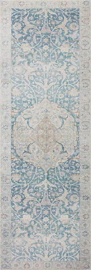 Chris Loves Julia x Loloi Jules JUL-05 Lagoon / Brick Oriental Area Rug 5'-0" x 7'-6"