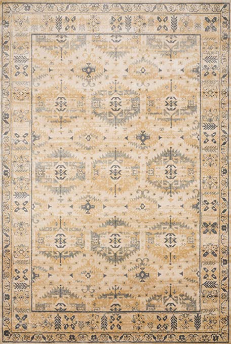 Loloi ll Isadora Collection Distressed Persian Area Rug, 2'-7" x 8'-0" Runner, Oatmeal/Multi