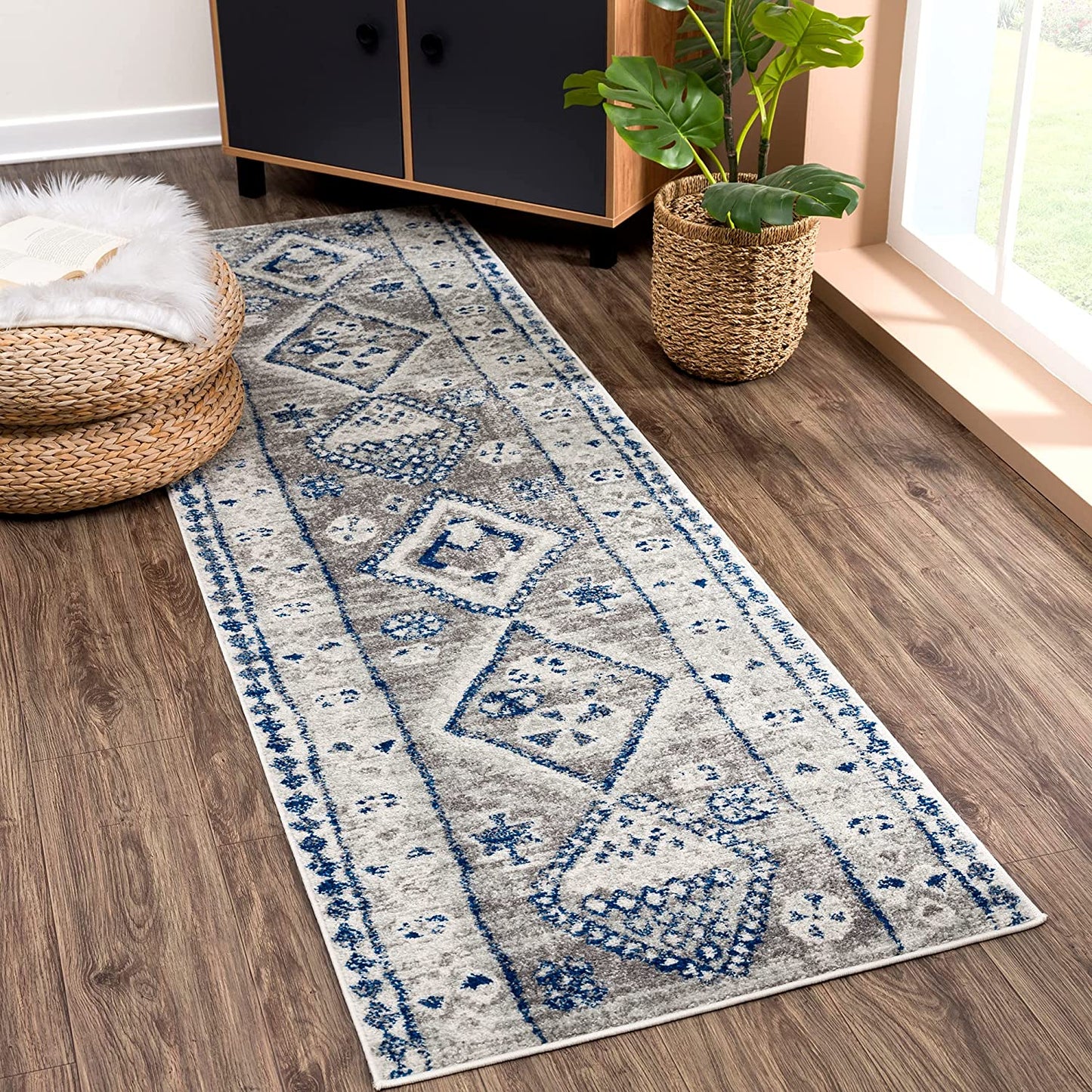 Tribal Geometric Boho Entryways and Hallways Soft Area Rug